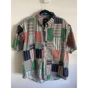 Vintage‎ Salty Dog Gant Patchwork Button Up Shirt 1990s Size XL